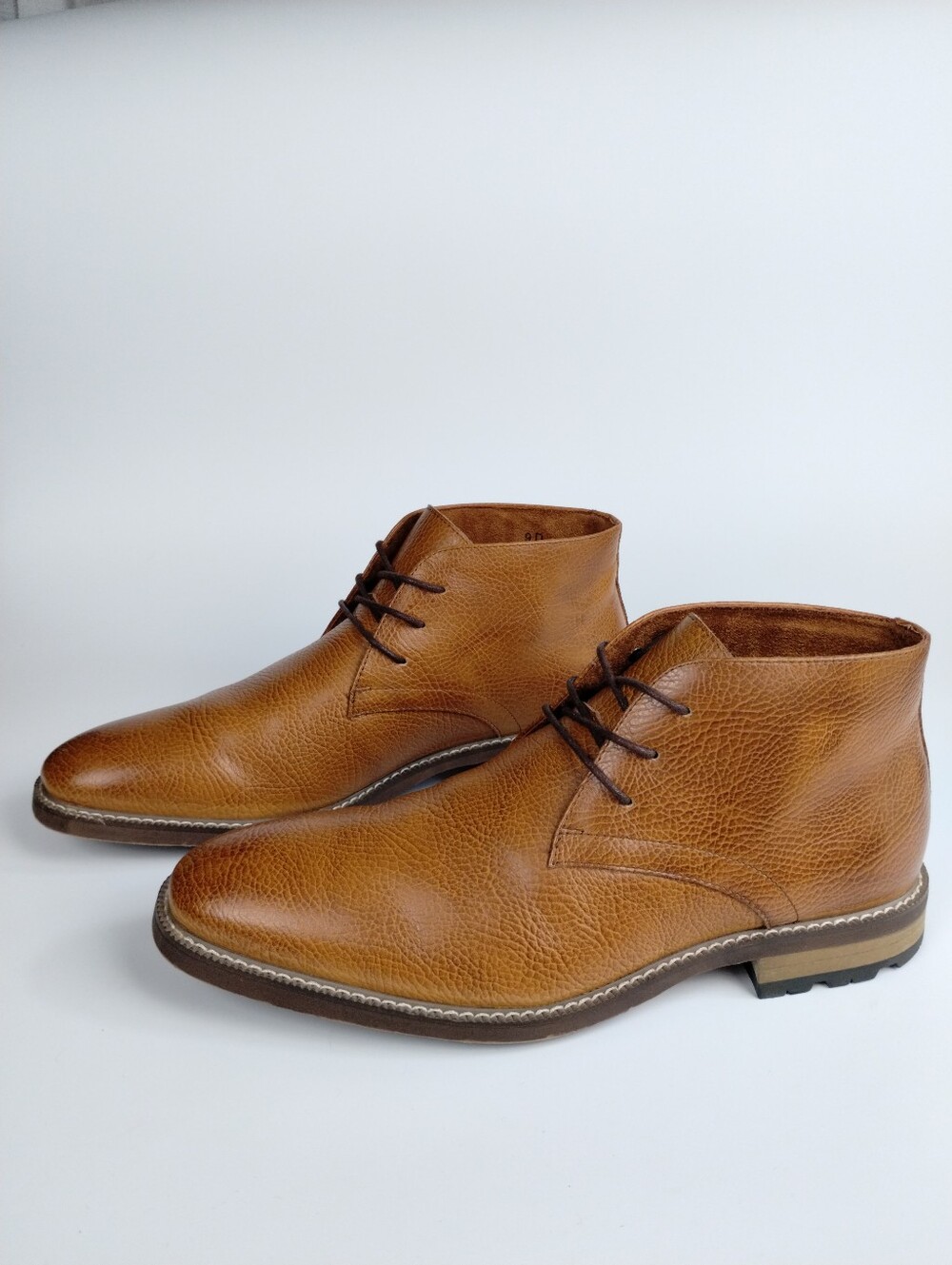 Carlo Morandi Classic Chukka Boots Leather Shoes Mid English Tan Mens Sz 9 D